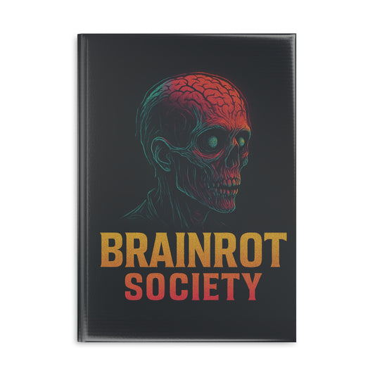 Skull-Themed Hardcover Notebook - Brainrot Society, Journal, Sketchbook, Creative Writing, Gift for Students