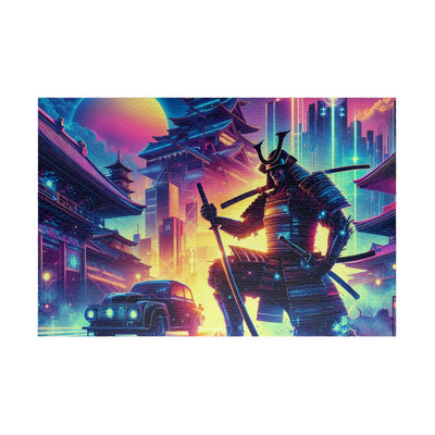 Futuristic Samurai and Spaceships | Sci-Fi Cyberpunk Wall Art | Japanese Warrior Digital Print V6 Puzzle (110, 252, 520, 1014-piece)