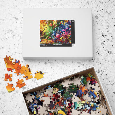 Colorful Whimsical Puzzle - 110, 252, 520, 1014-Piece, Fun Family Activity, Gift Idea, Bright Decor, Unique Home Entertainment