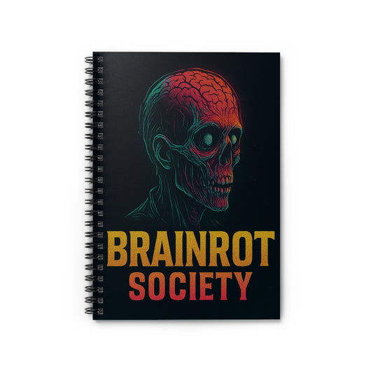 Gothic Spiral Notebook - Brainrot Society | Unique Journal for Art Lovers, Dark Aesthetic Gift, Creative Writing, School Supplies, [...]