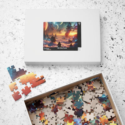 Futuristic Samurai and Spaceships | Sci-Fi Cyberpunk Wall Art | Japanese Warrior Digital Print V3 Puzzle (110, 252, 520, 1014-piece)