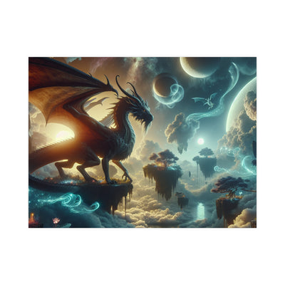 Mystical Dragon Wall Art Print, Fantasy Decor, Matte Poster for Home, Office, Gift for Dragon Lovers, Fantasy Art, Unique Room Decor