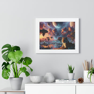 Digital Tiger In Alien Wildlife V2 Framed Horizontal Poster