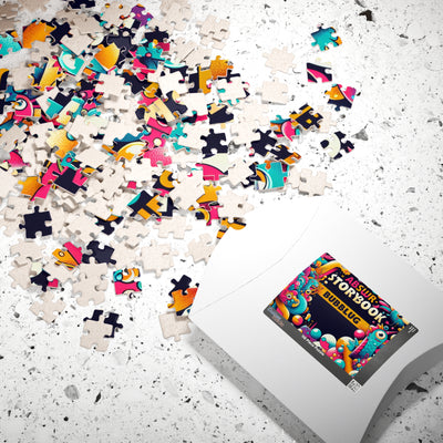 Colorful Puzzle with Whimsical Design, Fun Family Activity, Gift for Kids, Brain Teaser, Collectible Art Puzzle