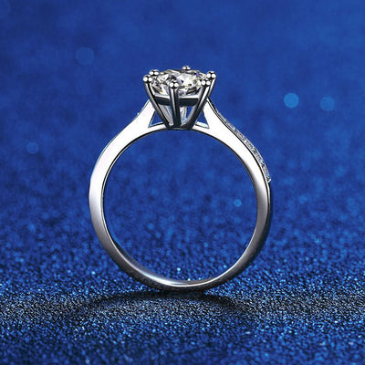 Stunning 1 Carat D Color Moissanite Ring - S925 Sterling Silver - Six-Claw Setting, Perfect for Engagements & Special Occasions