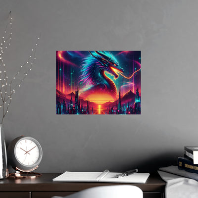 Vibrant Fantasy Dragon Poster, Matte Art Print for Home Decor, Wall Art for Gamers, Gift for Fantasy Lovers, Magical Wall Decor