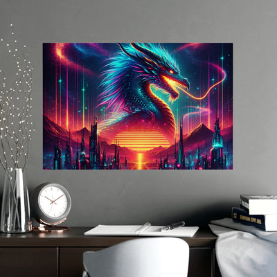Vibrant Fantasy Dragon Poster, Matte Art Print for Home Decor, Wall Art for Gamers, Gift for Fantasy Lovers, Magical Wall Decor