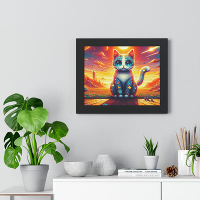 Digital Cat In Fantasy Food Characters V1 Framed Horizontal Poster
