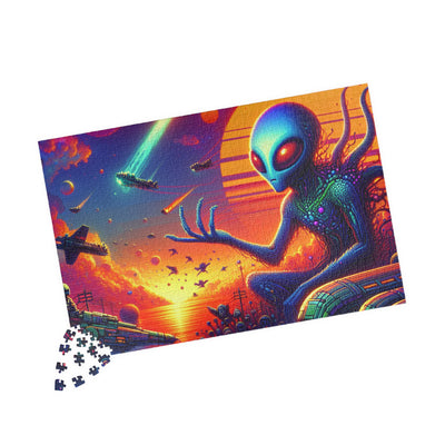 Digital Alien In Meme Mashups V1 Puzzle (110, 252, 520, 1014-piece)