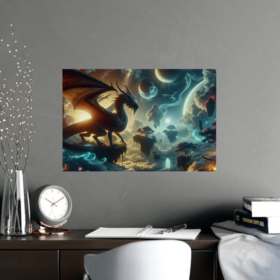 Mystical Dragon Wall Art Print, Fantasy Decor, Matte Poster for Home, Office, Gift for Dragon Lovers, Fantasy Art, Unique Room Decor