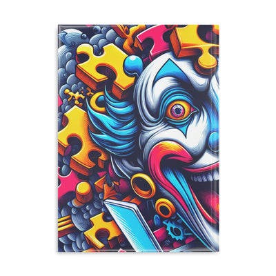 Psychedelic Hardcover Notebook, Creative Journal, Unique Sketchbook, Gift for Artists, Colorful Puzzle Cover, Fun Writing Accessory