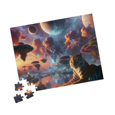 Digital Tiger In Alien Wildlife V2 Puzzle (110, 252, 520, 1014-piece)
