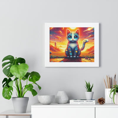 Digital Cat In Fantasy Food Characters V1 Framed Horizontal Poster
