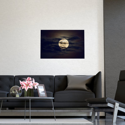 Moonlit Matte Poster - Serene Wall Art for Home Decor, Night Sky Print, Bedroom Aesthetic, Gift for Moon Lovers, Unique Decorative Artwork