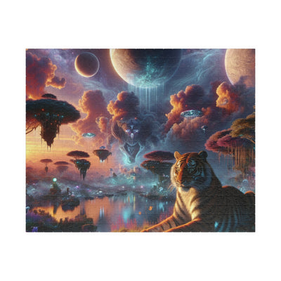 Digital Tiger In Alien Wildlife V2 Puzzle (110, 252, 520, 1014-piece)