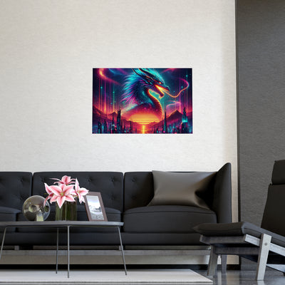 Vibrant Fantasy Dragon Poster, Matte Art Print for Home Decor, Wall Art for Gamers, Gift for Fantasy Lovers, Magical Wall Decor