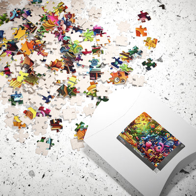 Colorful Whimsical Puzzle - 110, 252, 520, 1014-Piece, Fun Family Activity, Gift Idea, Bright Decor, Unique Home Entertainment