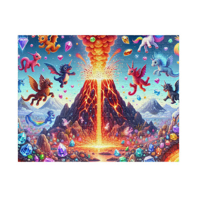 Magical Volcano Puzzles, Fantasy Art Jigsaw, Kids & Adults Puzzle Fun, Family Game Night, Gift for Puzzle Lovers
