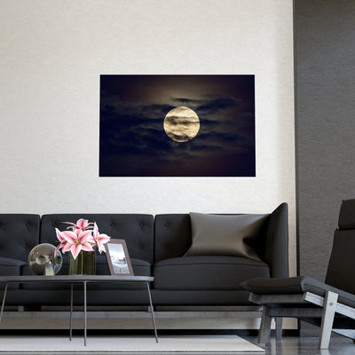 Moonlit Matte Poster - Serene Wall Art for Home Decor, Night Sky Print, Bedroom Aesthetic, Gift for Moon Lovers, Unique Decorative Artwork