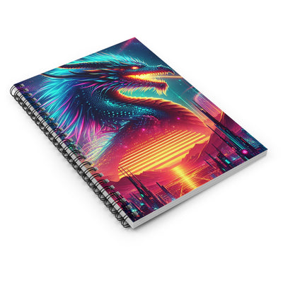 Vibrant Dragon Spiral Notebook | Colorful Fantasy Journal | Gift for Writers, Students, and Art Lovers | Unique Stationery