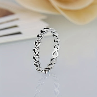 Elegant Heart-Shaped Stainless Steel Ring - Unisex Design, Perfect Gift for All Occasions