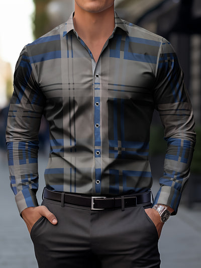[Long Sleeve Simple Lapel Shirt] Fashionable And Simple Men's Long Sleeve Casual Lapel Simple Shirt, Trendy And Versatile, Suitable For Dates, For Formal Social Occasions And Appointments, For Summer Spring Fall