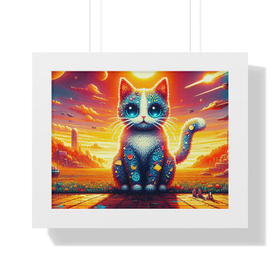 Digital Cat In Fantasy Food Characters V1 Framed Horizontal Poster