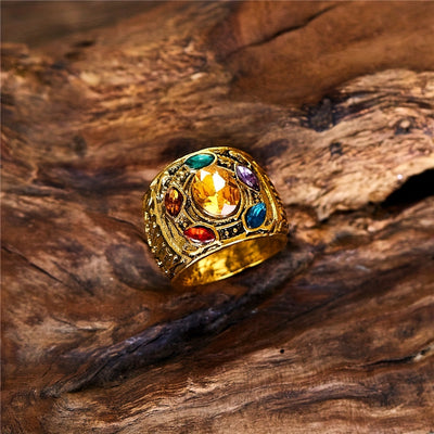 Creative Infinity Gloves Colorful zirconia Band Ring Personality Ring Party Commemorative Jewelry Gift Men / Women