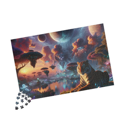Digital Tiger In Alien Wildlife V2 Puzzle (110, 252, 520, 1014-piece)