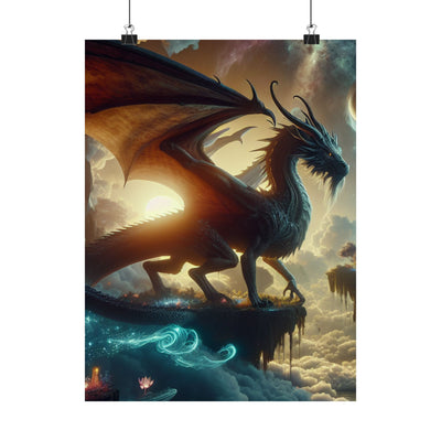 Fantasy Dragon Art Poster, Magical Wall Decor, Whimsical Print for Home, Gift for Fantasy Fans, Modern Art for Office