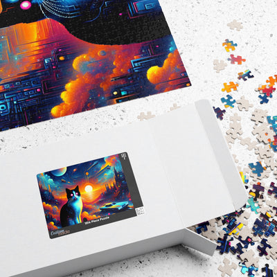 Digital Cat In Cyberpunk Animals V1 Puzzle (110, 252, 520, 1014-piece)