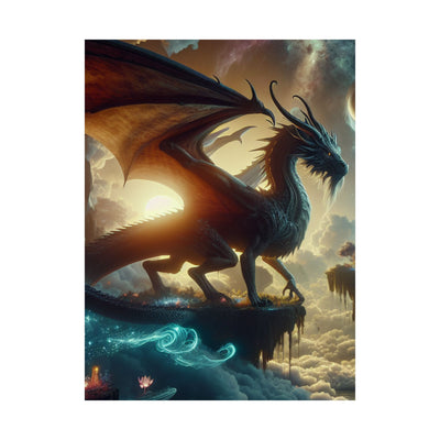 Fantasy Dragon Art Poster, Magical Wall Decor, Whimsical Print for Home, Gift for Fantasy Fans, Modern Art for Office