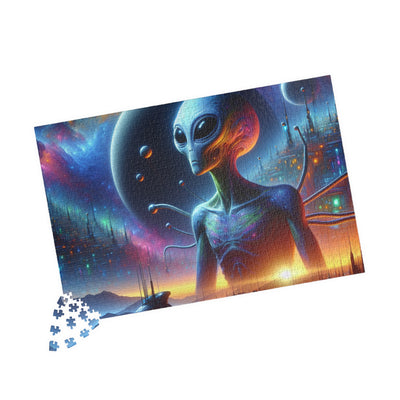 Digital Alien In Futuristic Landscapes V1 Puzzle (110, 252, 520, 1014-piece)