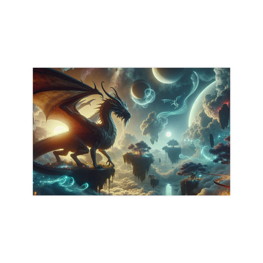 Mystical Dragon Wall Art Print, Fantasy Decor, Matte Poster for Home, Office, Gift for Dragon Lovers, Fantasy Art, Unique Room Decor