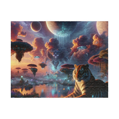 Digital Tiger In Alien Wildlife V2 Puzzle (110, 252, 520, 1014-piece)