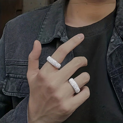 1pc Titanium Steel Ring For Man And Women, For Couple Christmas Gift