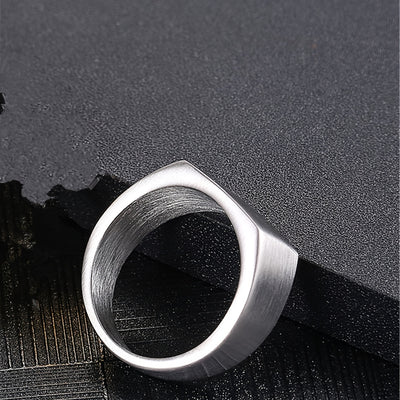 Simple Men's Stainless Steel Square Ring