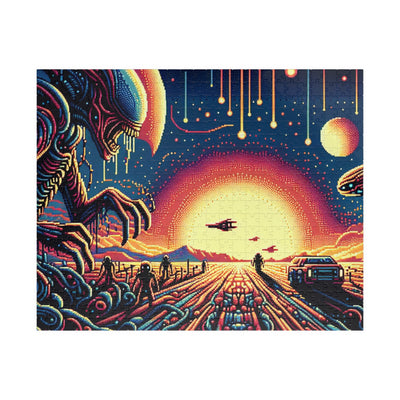 Digital Alien In Minimalist Horror V1 Puzzle (110, 252, 520, 1014-piece)