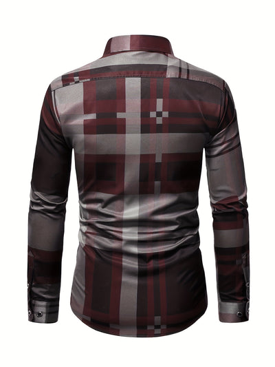 [Long Sleeve Simple Lapel Shirt] Fashionable And Simple Men's Long Sleeve Casual Lapel Simple Shirt, Trendy And Versatile, Suitable For Dates, For Formal Social Occasions And Appointments, For Summer Spring Fall