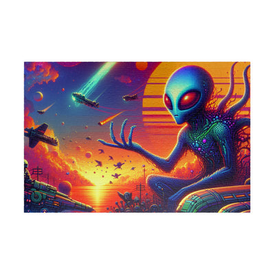 Digital Alien In Meme Mashups V1 Puzzle (110, 252, 520, 1014-piece)