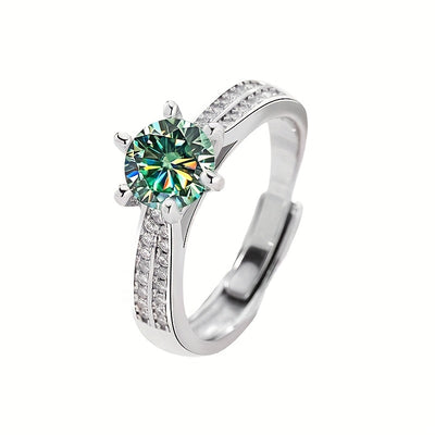 Original Tancise 925 Pure Silvery Ring with Moissanite Diamond and Certificate, Exquisite Jewelry for Women's Engagement Ring