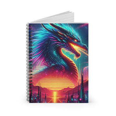 Vibrant Dragon Spiral Notebook | Colorful Fantasy Journal | Gift for Writers, Students, and Art Lovers | Unique Stationery