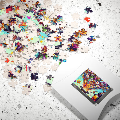 Magic-Themed Jigsaw Puzzle, Fun Family Game, Colorful Art Puzzle, Gift for Kids, Brain Teaser for Adults, Holiday Activity