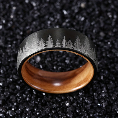 1pc 8mm-wide Tungsten Steel Ring, Men's Trendy Band, Exquisite Men's Accessory Jewelry Ornament For Daily Wear For Banquet Party Holiday Birthday Anniversary Gift