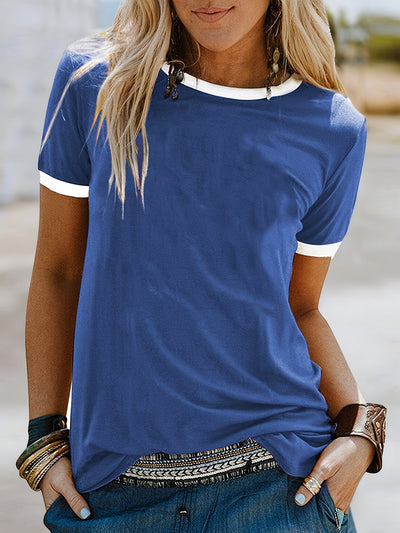 Loose Crew Neck T-shirt, Casual Simple Short Sleeve Summer T-Shirts Tops, Women's Clothing