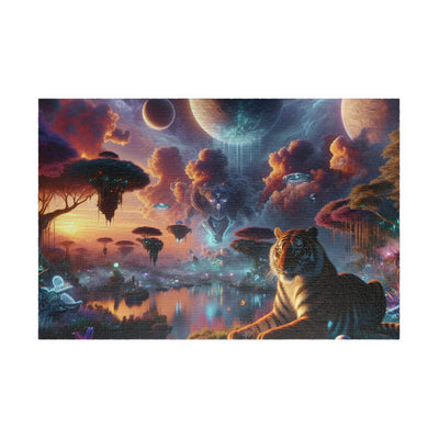 Digital Tiger In Alien Wildlife V2 Puzzle (110, 252, 520, 1014-piece)