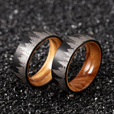 1pc 8mm-wide Tungsten Steel Ring, Men's Trendy Band, Exquisite Men's Accessory Jewelry Ornament For Daily Wear For Banquet Party Holiday Birthday Anniversary Gift