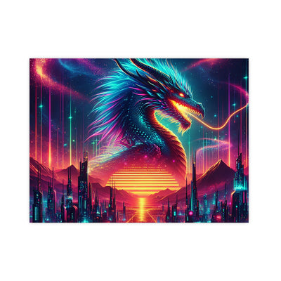 Vibrant Fantasy Dragon Poster, Matte Art Print for Home Decor, Wall Art for Gamers, Gift for Fantasy Lovers, Magical Wall Decor