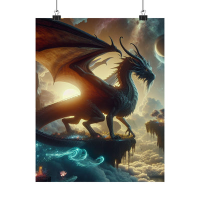Fantasy Dragon Art Poster, Magical Wall Decor, Whimsical Print for Home, Gift for Fantasy Fans, Modern Art for Office
