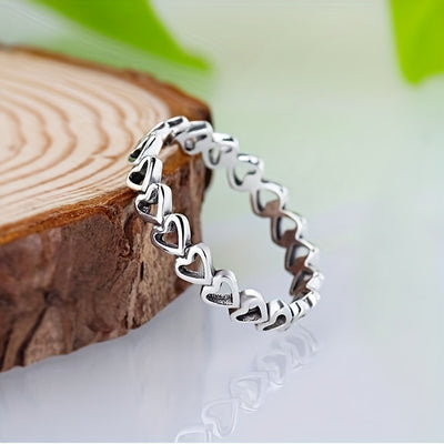 Elegant Heart-Shaped Stainless Steel Ring - Unisex Design, Perfect Gift for All Occasions